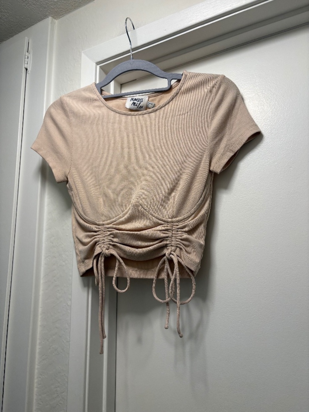 Princess Polly ruched crop top with underwire - size 4